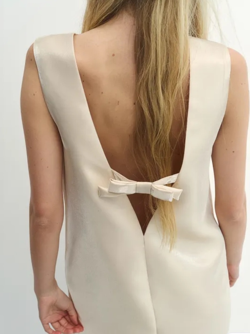 Worn 1 time! See the video! Cream iridescent  Dress- light shimmering dress!